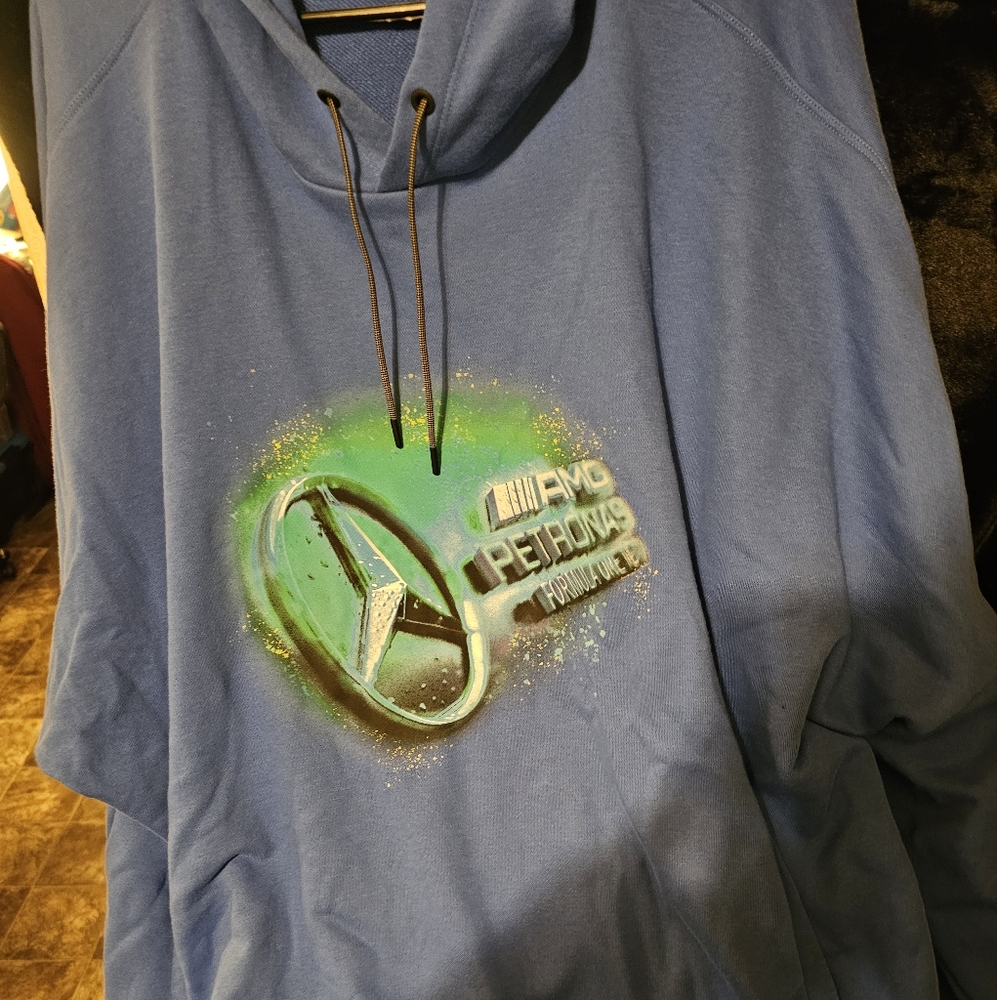 Puma Mercedes AMG Petronas Formula One Blue Pullover Hoodie Sweatshirt (2xl)